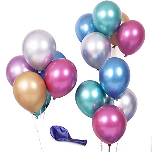 O-Kinee LAKIND Globos Metalizados 50-Pack Globos Metalicos Globo Metalizado Globos De Helio Globos De Látex para La Fiesta De Cumpleaños (50-Pack)