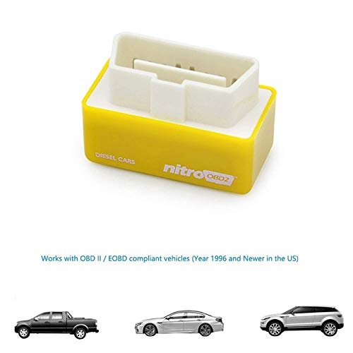 OBD2 Diesel Regulator Nitro OBD2 Chip Tuning Box Eco OBD2 More Power and More Torque / Plug and Play Nitro OBD2 Performance Tuning Box / For Diesel Cars General Purpose Model 1996 NitroOBD2（yellow）