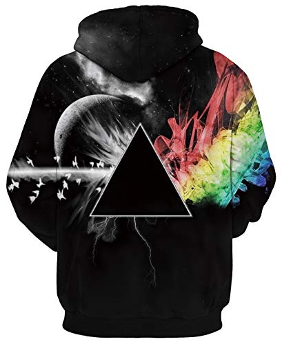 Ocean Plus Niño 3D Sudaderas con Capucha con Bolsillo Canguro Adolescente Sudadera Divertida Suéter Estampado Digital Hoodie (M (Altura: 115-125 cm), Triángulo Negro)