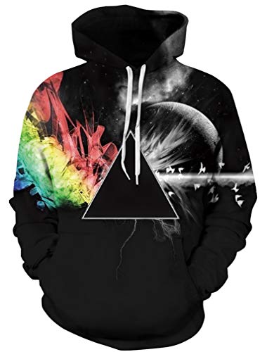 Ocean Plus Niño 3D Sudaderas con Capucha con Bolsillo Canguro Adolescente Sudadera Divertida Suéter Estampado Digital Hoodie (M (Altura: 115-125 cm), Triángulo Negro)