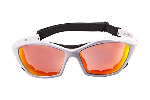 Ocean Sunglasses Lake Garda - Gafas de Sol polarizadas - Montura : Blanco Brillante - Lentes : Amarillo Espejo (13001.3)