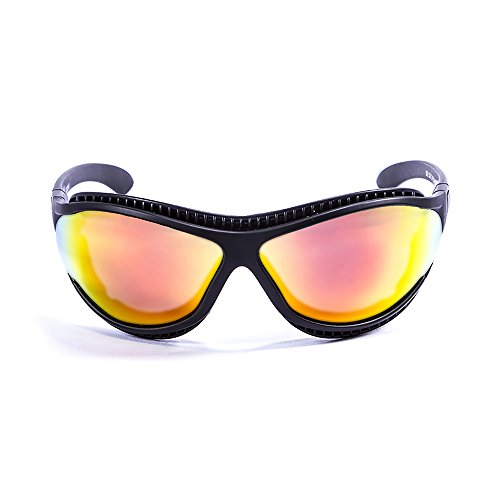 Ocean Sunglasses Tierra de Fuego - Gafas de Sol polarizadas - Montura : Negro Mate - Lentes : Amarillo Espejo (12201.0)