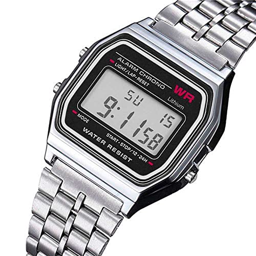 OcioDual Reloj de Pulsera Digital Estilo Clásico Plateado