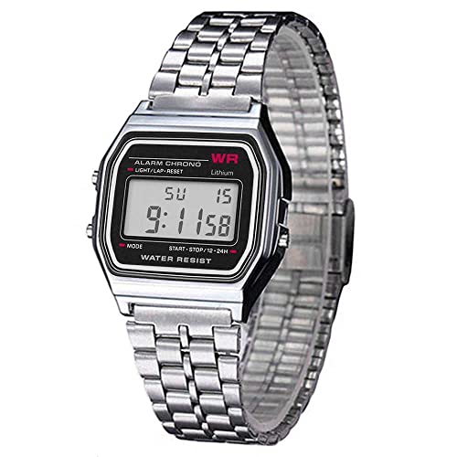 OcioDual Reloj de Pulsera Digital Estilo Clásico Plateado