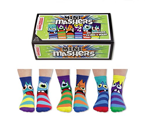 Oddsocks Mini Mashers - Juego de calcetines (6 unidades, talla 27-30,5