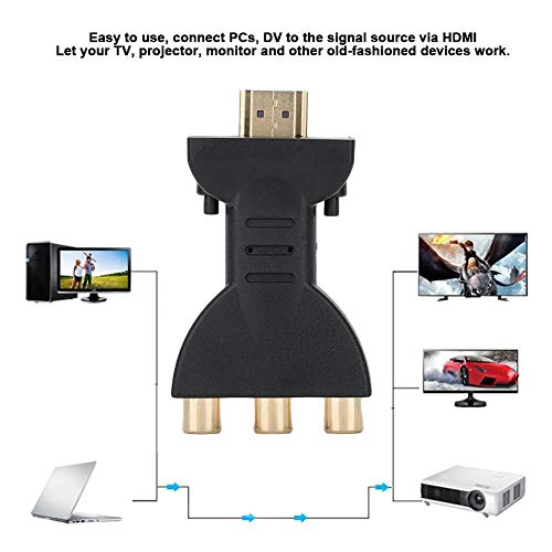 OKBY Video Converter Audio-HDMI a RGB para RCA Component Converter 1080P Adaptador de sincronización de Audio y Video
