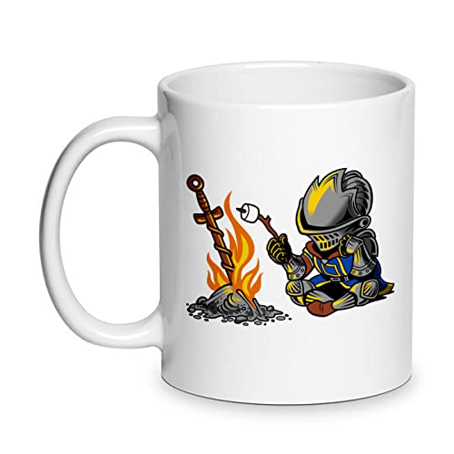 On an Open Bonfire - Taza de café de cerámica con alma oscura, 330 ml