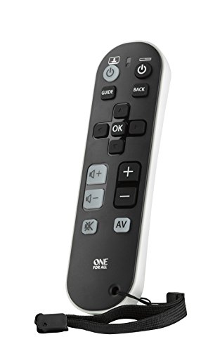 One For All URC6810 - Mando a distancia Universal Zapper TV - Control remoto universal para 3 aparatos (TV, TDT, Audio) – Funciona con todas las marcas – Negro
