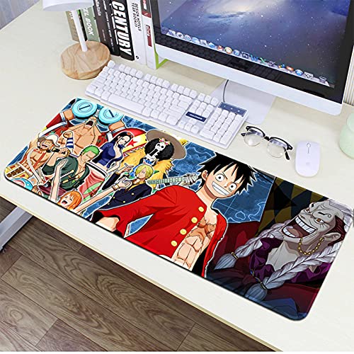 One Piece Anime Alfombrilla de Ratón Grande Juegos 900 * 400 * 3mm Base de Goma Bordes cCosidos Antideslizantes XXL Alfombrilla PC Ordenador portátil