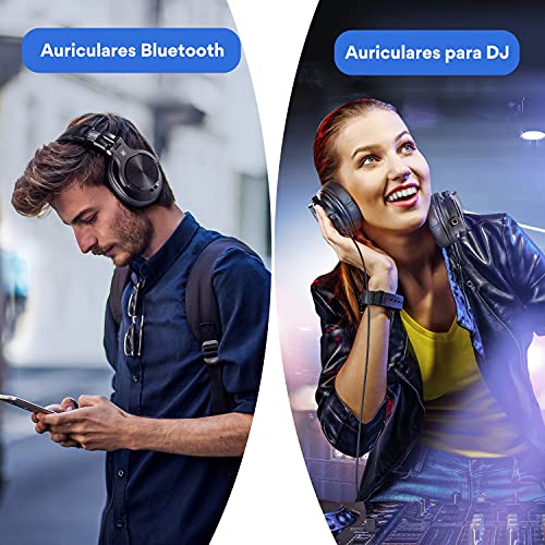 OneOdio A70 Auricurales Bluetooth Inalambricos 72H, Auriculares Cable de 3.5mm, Auriculares Diadema Cerrados 90° Ajustable con Puerto Compartido, para DJ Piano Guitarra Grabación y Monitorización AMP