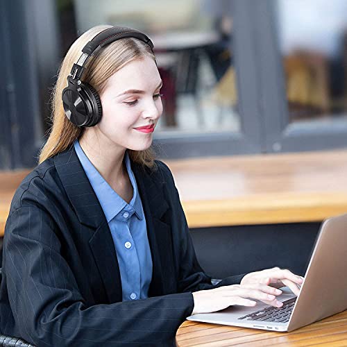 OneOdio Auricurales Bluetooth Inalámbricos 110H, Auriculares HiFi de 50mm Altavoz con Micrófono CVC 8.0, Auriculares de Audio con Cable para Móvil PC Portátil, Orejeras Proteicas 90° Ajustable para DJ