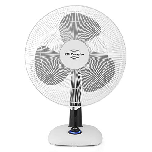Orbegozo TF 0123 - Ventilador de sobremesa, oscilante, 2 velocidades, diámetro hélice 23 cm, asa, 25 W, piloto luminoso LED, blanco