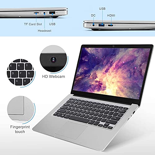 Ordenador Portátil 13.3" 6GB RAM 128GB SSD Intel Celeron_j3455 Quad Core Ordenador de CPU con Dual Band 5G WiFi HDMI Windows 10 Homessd