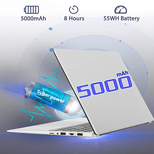 Ordenador portátil de 15,6 pulgadas, Win 10 Pro, Full HD 1366 × 768 IPS, Intel Celeron J3455 Quad Core, 8 GB de RAM, 128 GB SSD, Educación empresarial, webcam, clase online