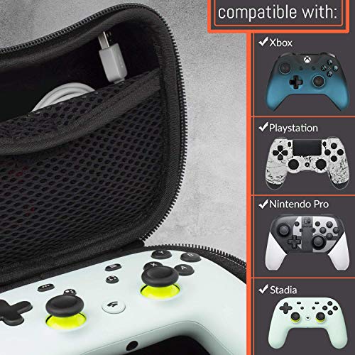 Orzly Funda para Google Stadia Controller - Funda protectora con bolsillo interno para cable de carga