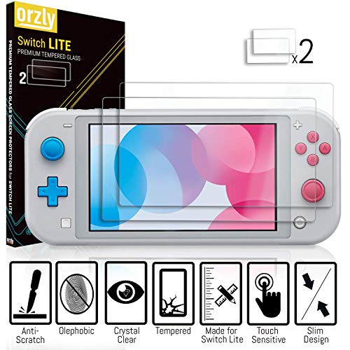 Orzly Paquete de Accesorios para Nintendo Switch Lite – Incluye: Protectores de Pantalla & Funda para Switch Lite Consola, Funda Comfort Grip, Cable USB, Auriculares y más. (Amarillo)