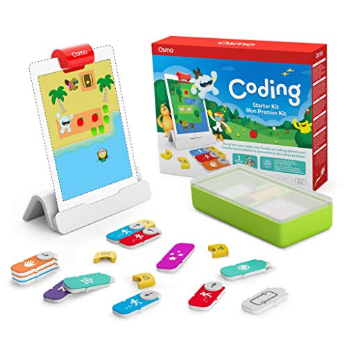 Osmo Coding Starter Kit para iPad - 3 Juegos prácticos de Aprendizaje - Edades 5-10 + - Aprende a codificar, Conceptos básicos de codificación y Rompecabezas de codificación - Base para iPad incluida