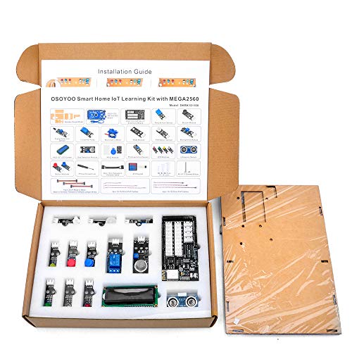 OSOYOO IoT Wooden House Learner Kit for Arduino MEGA2560 | STEM Set for Learning Internet of Things, Mechanical Building, Electrical Engineering, How to Code | Educational Coding for Kids Teens Adults