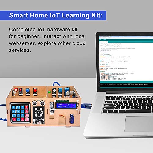 OSOYOO IoT Wooden House Learner Kit for Arduino MEGA2560 | STEM Set for Learning Internet of Things, Mechanical Building, Electrical Engineering, How to Code | Educational Coding for Kids Teens Adults