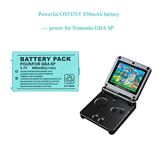 OSTENT 850mAh Recargable Litio-ion Batería + Equipo Herramienta Paquete Compatible con Nintendo Game Boy Advanced GBA SP Consola