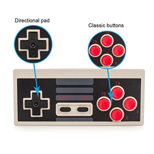 OSTENT Controlador inalámbrico + receptor Gamepad para Nintendo NES Mini Classic Edition Famicom Mini Color de consola