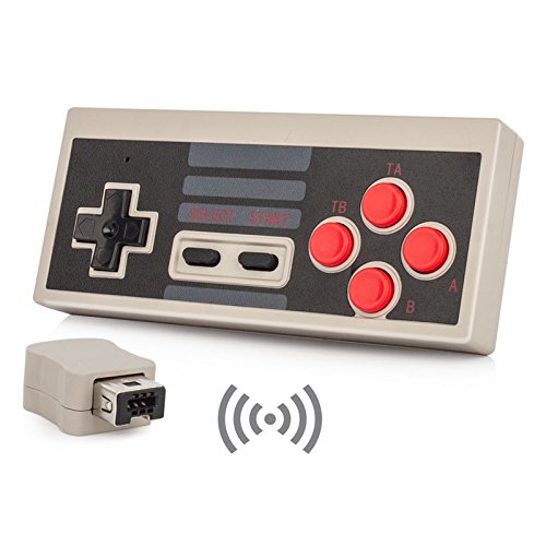 OSTENT Controlador inalámbrico + receptor Gamepad para Nintendo NES Mini Classic Edition Famicom Mini Color de consola