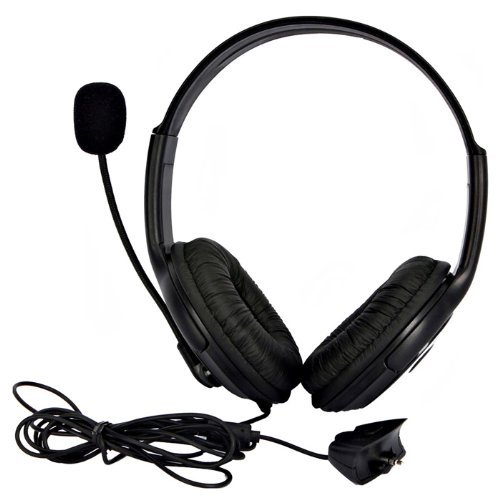 OSTENT Headset Headphone Earphone Microphone Compatible for Microsoft Xbox 360 Live Game Color Black
