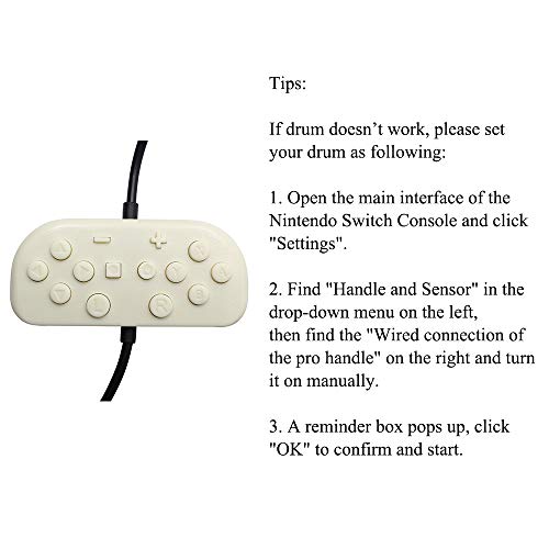 OSTENT Tambor Controlador Baquetas for Nintendo Switch Consola Taiko No Tatsujin Master Videojuegos
