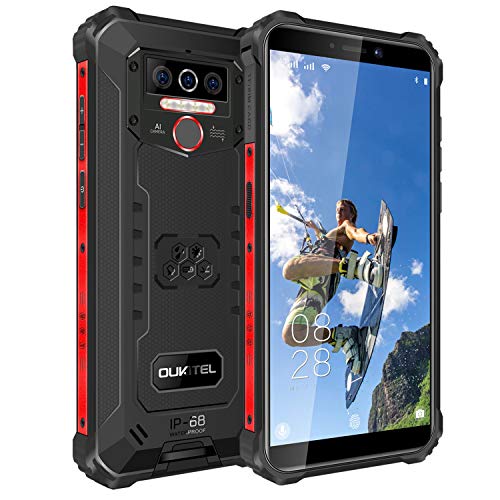 OUKITEL WP5 Pro(2021) Android 10.0 Teléfono Resistente, 8000mAh Batería, 4GB RAM + 64GB ROM, Impermeable IP68 Rugged Smartphone, 5.5 Pulgadas HD, Telefono Movil Robusto,4 LED(Negro)