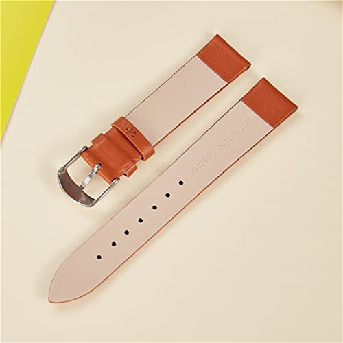 Overhil1s Cuerdas de Reloj de Cuero Correas Lindas de la Pulsera de Las Mujeres 14mm 16mm 18mm 20mm 22mm Simple Strap Delgado Reloj (Band Color : Rosado, Band Width : 14mm)