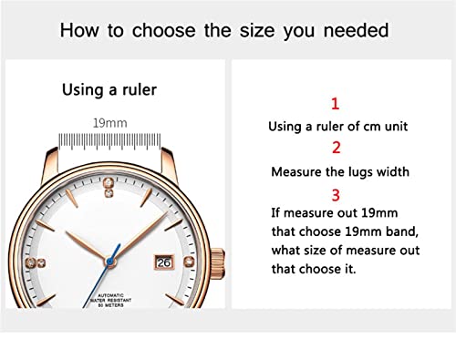 Overhil1s Cuerdas de Reloj de Cuero Correas Lindas de la Pulsera de Las Mujeres 14mm 16mm 18mm 20mm 22mm Simple Strap Delgado Reloj (Band Color : Rosado, Band Width : 14mm)