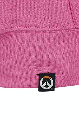 Overwatch Ultimate D.VA Hombre Capucha con Cremallera Rosa L, 100% algodón, Kapuze mit Tunnelzug Regular