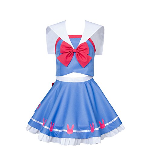OW D.VA DVA Hana Song Sailor Uniform Cosplay Disfraz Mujer L