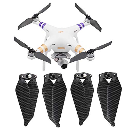 O'woda 2 Pares Fibra de Carbono Hélices Reducción de Ruido Liberación rápida Drones Accesorios para CW y CCW para dji Phantom 3