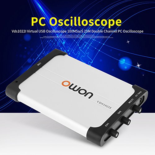 OWON PC Osciloscopio 25Mhz Ancho de Banda Dual-channel USB Basado en PC Digital Almacenamiento de Osciloscopio Virtual, Analizador de Espectro, Registrador de Datos con Diseño Portátil