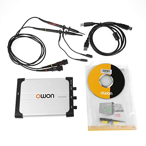 OWON PC Osciloscopio 25Mhz Ancho de Banda Dual-channel USB Basado en PC Digital Almacenamiento de Osciloscopio Virtual, Analizador de Espectro, Registrador de Datos con Diseño Portátil