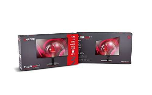 Ozone DSP24 240 Monitor Gaming, Pantalla 1920 x 1080 Full HD Monitor, 24", Base Sólida, 1ms, 240hz, Freesync, HDR, HDMI, Negro