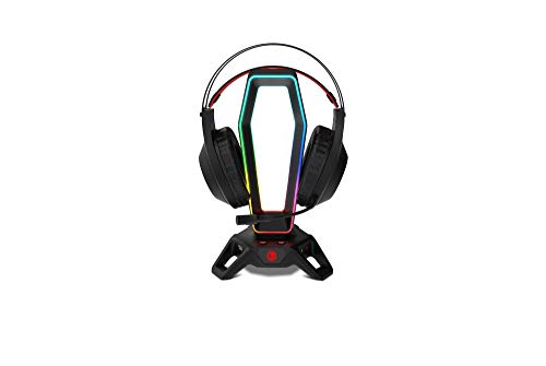 Ozone Gaming Soporte para Cascos Gaming Ozone Portal - Accesorio Setup Gaming- Sonido 7.1, RGB, USB 3.0, Negro