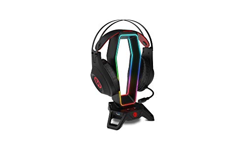 Ozone Gaming Soporte para Cascos Gaming Ozone Portal - Accesorio Setup Gaming- Sonido 7.1, RGB, USB 3.0, Negro