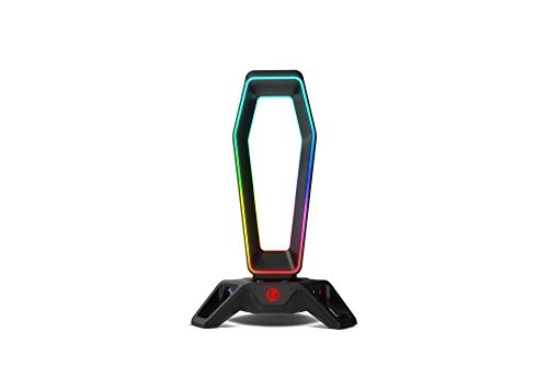 Ozone Gaming Soporte para Cascos Gaming Ozone Portal - Accesorio Setup Gaming- Sonido 7.1, RGB, USB 3.0, Negro