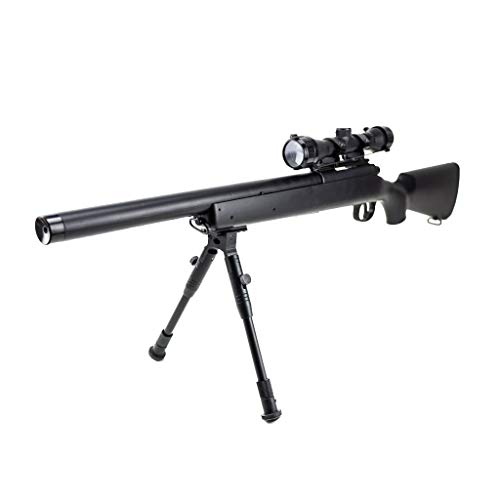 pack Completo Airsoft M52 Sniper Double Eagle/Spring Sniper/Plástico de Alta Resistencia/Recarga Manual (1 Julio) -Entregado con Accesorios