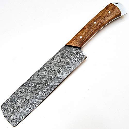 PAL 2000 Cuchillos de cocina de acero Damasco – 17,7 cm aproximadamente de espiga completa de acero Damasco – El mejor cuchillo de cocina hecho a mano Damasco con vaina Compra con confianza 9533
