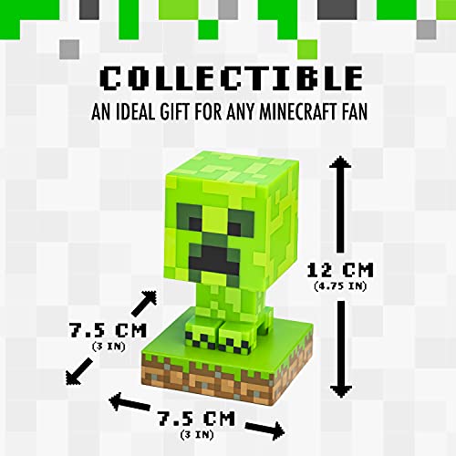 Paladone Minecraft Creeper 3D Icon Light BDP | Licencia oficial de luz verde pixelada brillante o lámpara de escritorio | Idea de regalo única para jugadores | Alimentado por 2 pilas AAA