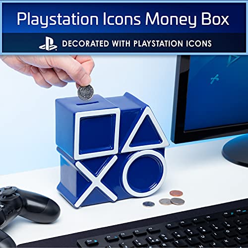 Paladone Playstation Icons Money Box - Hucha para Dinero, Color Azul, Talla única