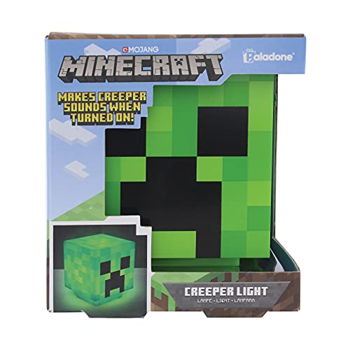 Paladone PP6595MCF Lámpara de mesita Creeper Minecraft, Verde, 19x16 cm