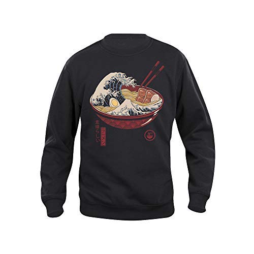 Pampling Great Ramen Wave - Ramen - Japon, Sudadera Hombre, Negro, S