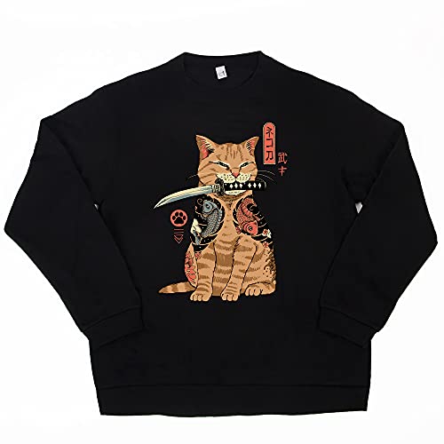 Pampling Sudadera Catana - Gato - Serigrafía - Negro - XL