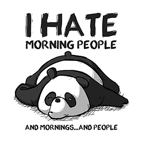 Pampling Sudadera I Hate Morning People - Oso Panda - Humor - Gris Mezcla - L