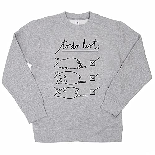 Pampling Sudadera To Do List - Gato - Dormilón - Serigrafía - Gris Mezcla - XL