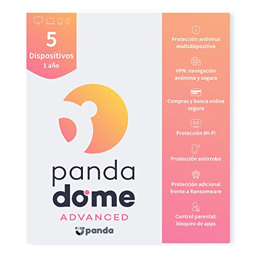 Panda Dome Advanced 2021 – Software Antivirus | 5 Dispositivos | 1 año | VPN | Protección contra Ransomware | Control Parental para Niños | Navegación y Banca Segura | Localización y Bloqueo Antirrobo